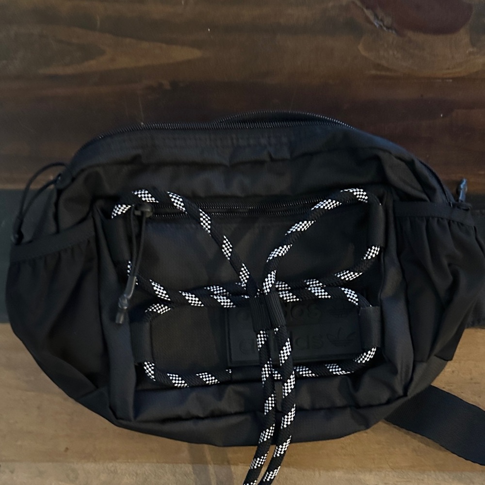 Adidas Black Belt Bag/ crossbody with Rope Detail